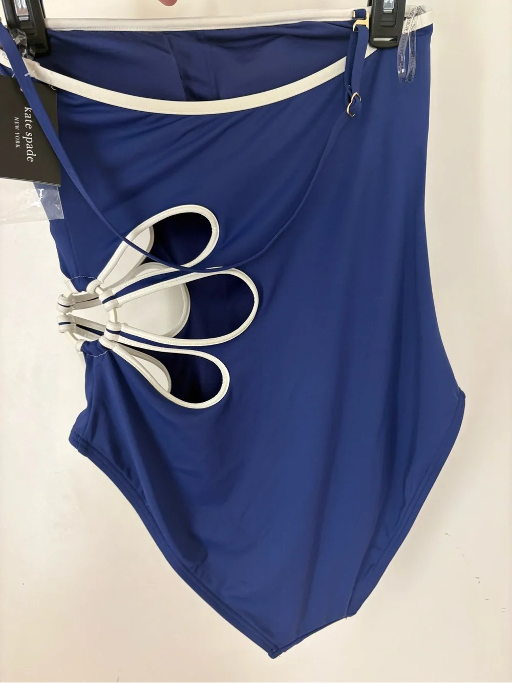 Kate Spade New York Petal Cut-Out One Piece Swimsuit Size Med North Sea Blue NWT